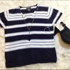 Banana Republic blue striped sweater top Medium